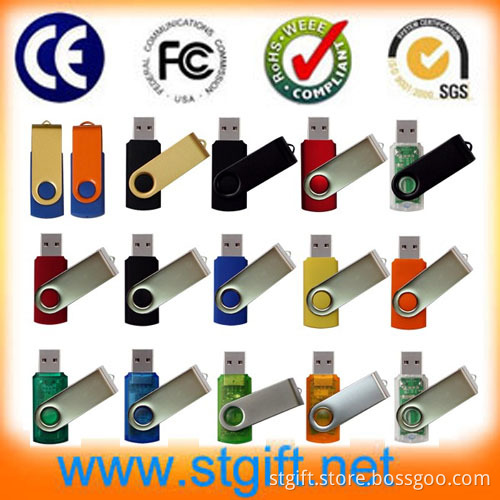 USB Memory Metal Plastic Swivel USB Flash Drive